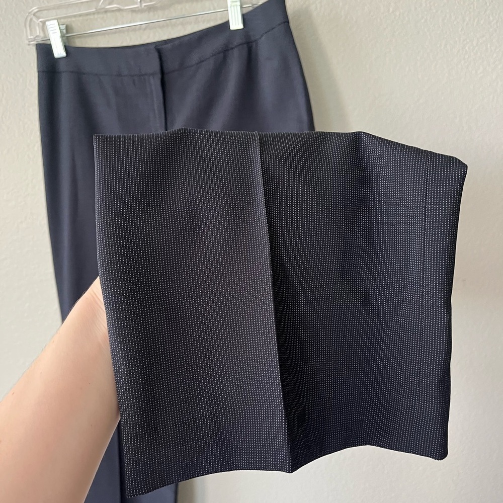 Lafayette 148 New York Navy Stitching Straight Leg Dress Pants Women's Size 6P - Picture 5 of 12